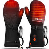 Heated Mittens Gloves for Women Men 3000mAh Electric Rechargeable Waterproof Ski Gloves for Winter Work Skiing Snowboarding Hiking Fishing Camping(L)