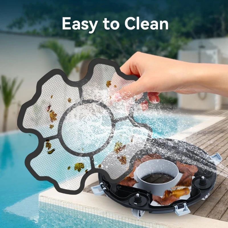PoolMr Cordless Robotic Pool Cleaner - Above Ground Pool Vacuum - 52 Ft/Min Speed, Dual-Motor, IPX8 Waterproof, Self-Parking, Ideal for Flat Swimming Pools, Blue Model2 (Updated Version)