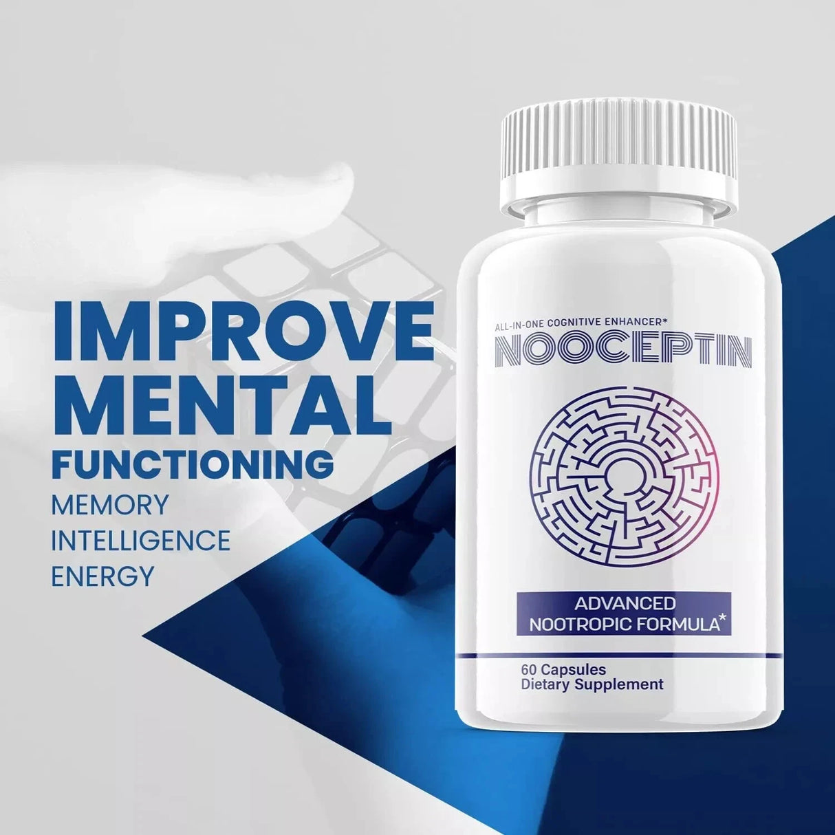 (5 Pack) Nooceptin Nootropic Supplement - Brain Productivity Support - 300 Caps