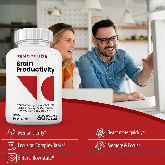 (5 pack) Noocubes Brain Productivity Pills, Cognitive & Memory, Premium Formula