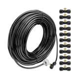 Misting Cooling System 98.4FT (30M) Misting Line + 50 Brass Mist Nozzles + 45 T-Connectors + 1 Faucet Adapters (3/4") Outdoor Mister for Patio Garden Greenhouse Trampoline for Waterpark