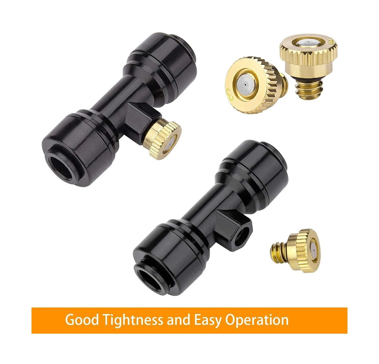 Misting Cooling System 98.4FT (30M) Misting Line + 50 Brass Mist Nozzles + 45 T-Connectors + 1 Faucet Adapters (3/4") Outdoor Mister for Patio Garden Greenhouse Trampoline for Waterpark