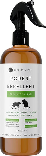 Peppermint Oil Rodent Repellent Spray (16oz) from Kate Naturals. Mice Repellent with Peppermint Oil to Repel Mice and Rats. Non-Toxic Peppermint Spray for Rodents, Raccoons Outdoors. Made in USA