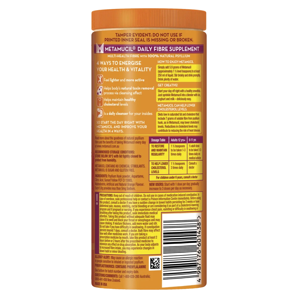 Metamucil Orange Smooth Powder 283g