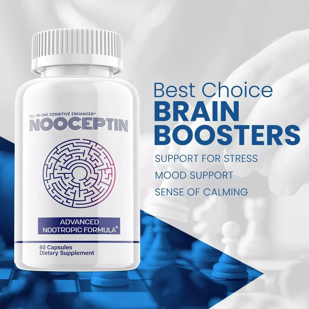 (5 Pack) Nooceptin Nootropic Supplement - Brain Productivity Support - 300 Caps
