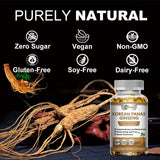 ZHPHK - Korean Red Panax Ginseng 1600mg 120 Capsules - No Fillers Extra Strength NON-GMO