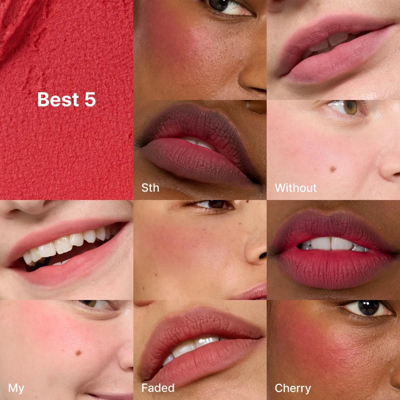 fwee Blurry Pudding Pot | Airbrushed Blush & Lip, Buildable Pigment, Long-lasting, Lightweight, Easy to Blend, Natural Soft Matte Finish - Faded (Dusty Rose) | 0.17 oz