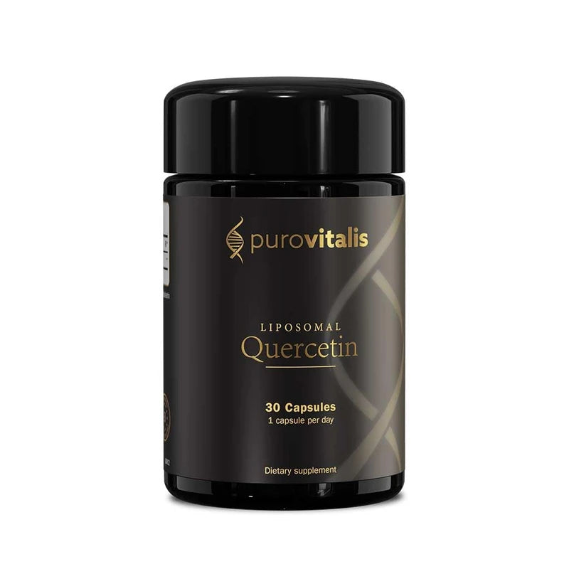 PUROVITALIS Liposomal Quercetin 125mg, 30 Servings (30 Vegan Capsules), High Purity Anti-ageing, Antioxidant Supplement