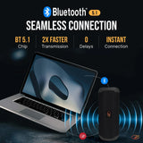 WallaSound Bluetooth Speaker & FM Radio - IPX5 Waterproof Portable Wireless Speaker with BT 5.1, Stereo Sound, Micro SD Card MP3 Player, TWS Pairing & Built-in Mic for Home, Outdoors, Travel