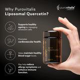 PUROVITALIS Liposomal Quercetin 125mg, 30 Servings (30 Vegan Capsules), High Purity Anti-ageing, Antioxidant Supplement