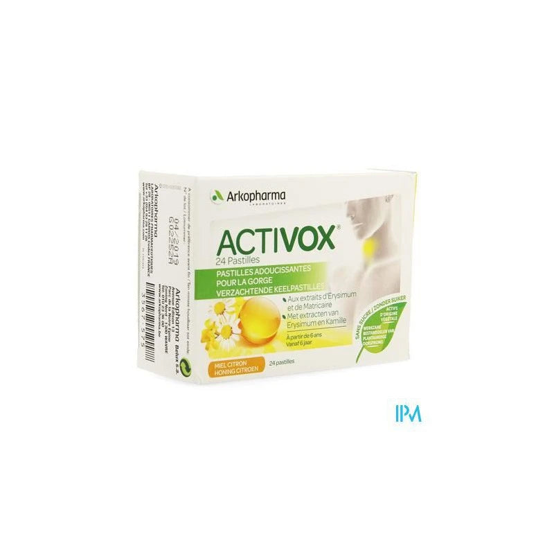 Activox Adouccissant Gorge Miel Citron Past 24