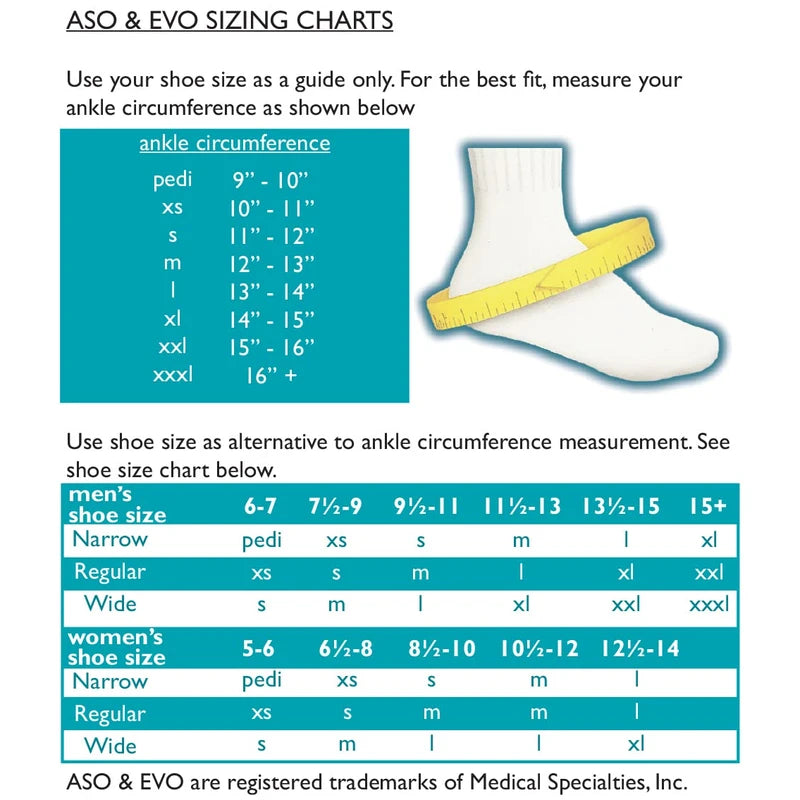 Med Spec Med Spec ASO Ankle Stabilizer, White, Large
