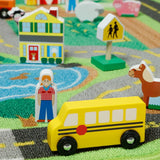 Melissa & Doug KIDS PLAY MAT Create a Town Activity Rug Play Set, with 25 Wooden Play Pieces