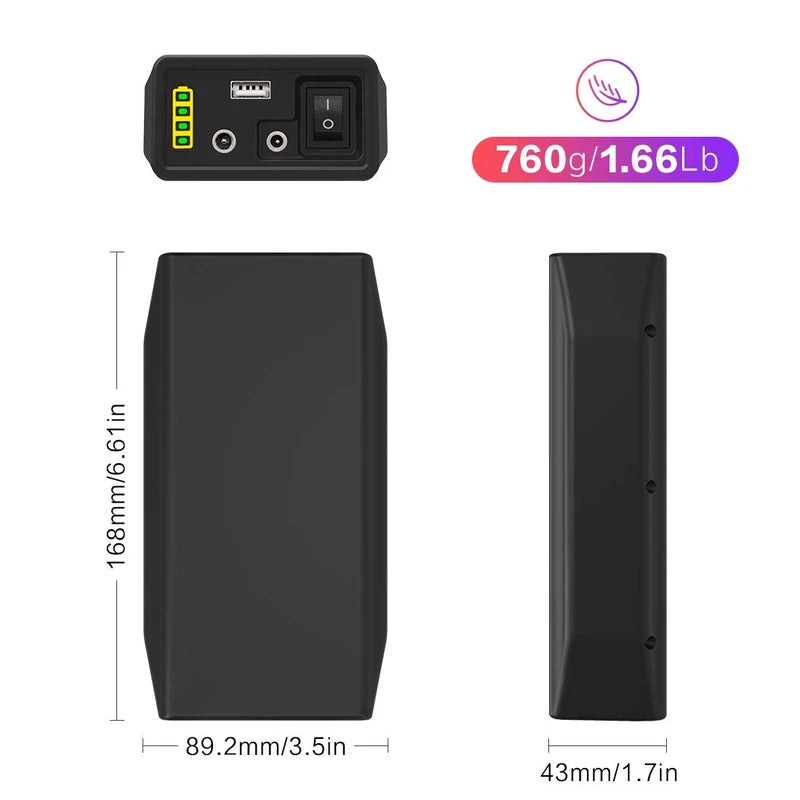 Talentcell 12V LiFePO4 Battery Pack LF4100, 2000 Cycles Rechargeable 12.8V 6.5Ah 83.2Wh Lithium Iron Phosphate Battery with DC 12/9 Volt and 5V USB Output for LED Strip, CCTV Camera, Mobile and More
