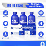 (30bottles) Zooone Probiotics 40 Billion CFU, Little Blue Bottle Probiotics for Women Men Digestive Health