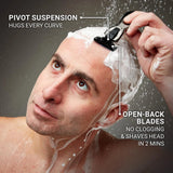 BEARHEAD Head Razor for Men | Skull Shaving Razor for Bald Men | Precision Blades Nick-Free | Sure-Grip Shower Handle | Easy Clean Blades | Travel Case