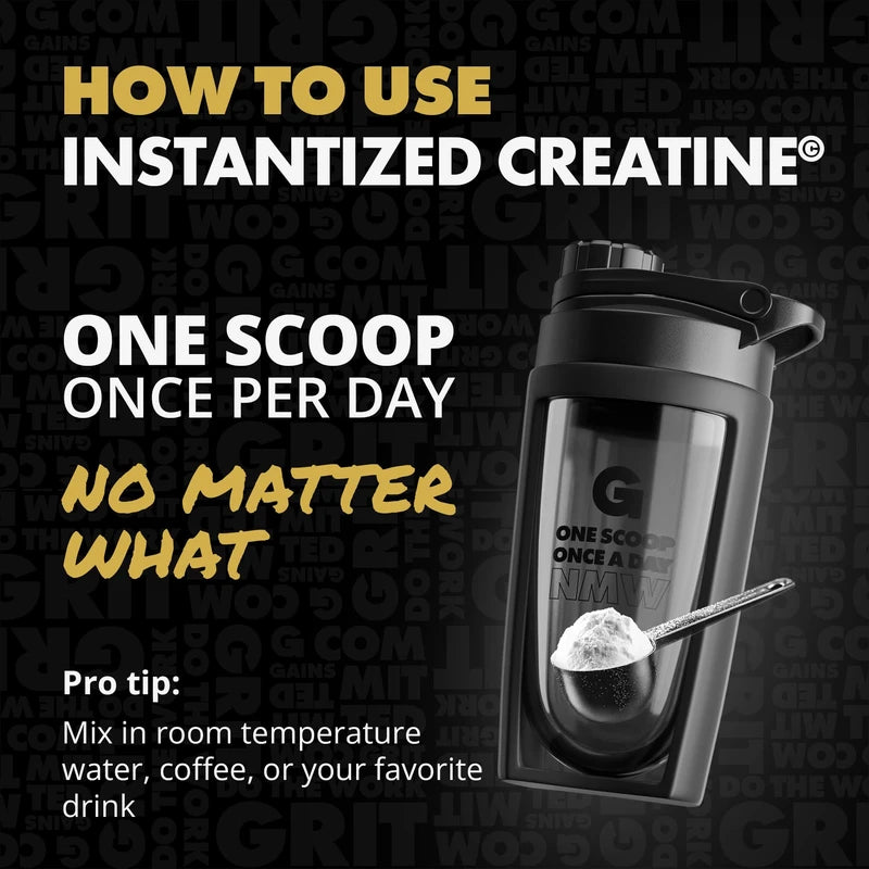 Gains in Bulk Instantized Creatine Monohydrate for Women and Men, Soluble Pre Workout Powder, Supports Muscle Building, Strength and Performance, Bodybuilding Supplements, Unflavored, 100 Servings