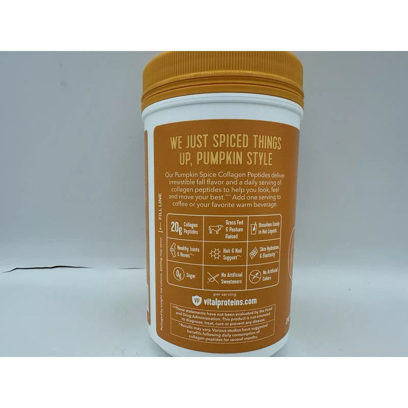 Vital Proteins Collagen Peptides PUMPKIN SPICE Grass Fed Supplement 10.5Oz 06/25