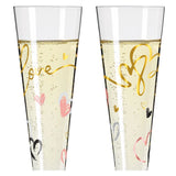 Ritzenhoff 6031004 Champagne Glass 200 ml - Goldnacht Duett F23 Series - 2 x Designer Piece with Real Gold - Made in Germany