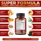 Zolotus Tumeric Curcumin Max Potency with Bioperine Black Pepper 4080mg 90 Capsules