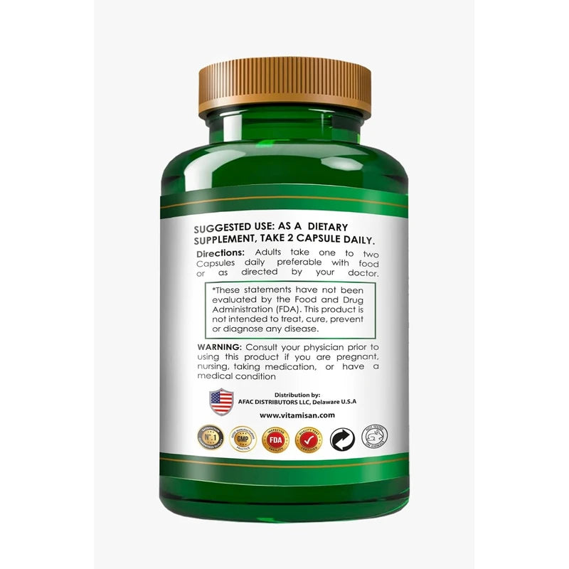Organic Vitamins Anamu 1250mg 100% Organically Grown 120 Capsules Petiveria Allicea