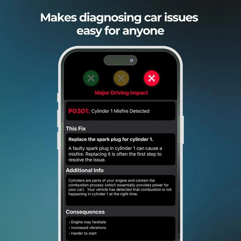 FIXD Bluetooth OBD2 Scanner for Car - Diagnose Over 7,000 Issues, Save Thousands on Repairs