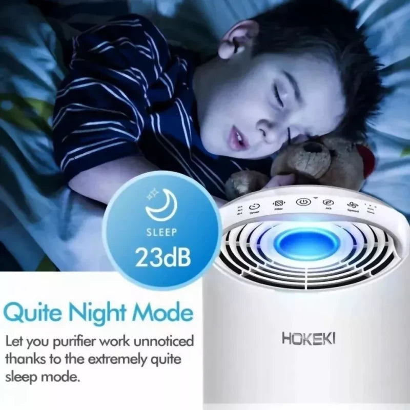 HOKEKI Air Purifier for Home Allergies Pets Hair Bedroom True HEPA Air Cleaner
