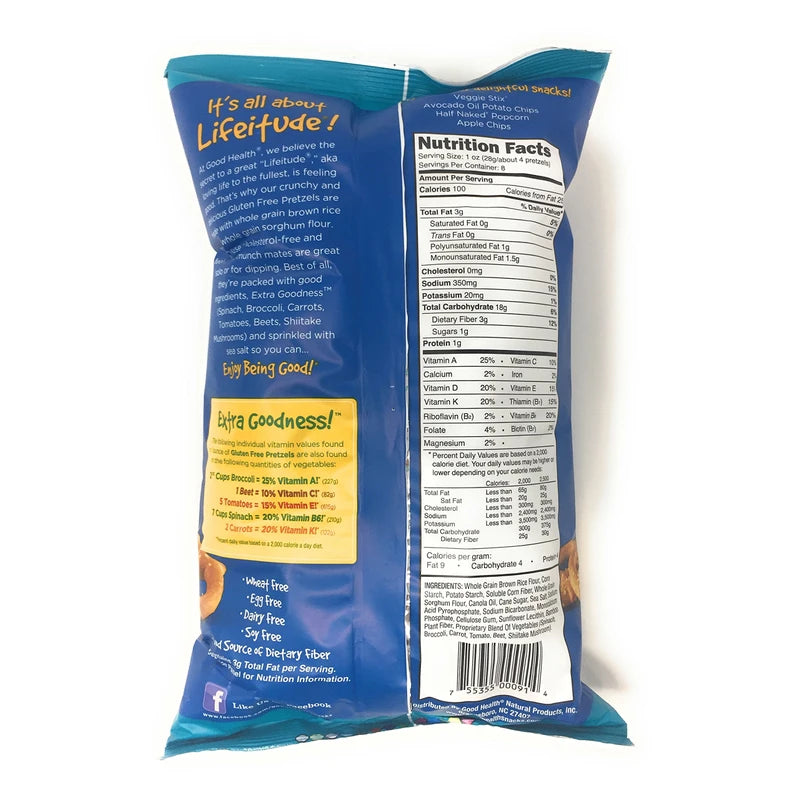 Good Health Gluten Free Sea Salt Pretzels, 8 Ounce Bags (Set of 2)