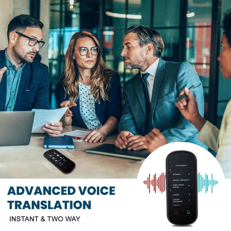 Language Translator Device, Two Way Real-Time Voice Translation, Support 150 Languages, Accurate Offline/Recording/Photo Instant Translation with 3”HD Inch。 Touch Screen for Travel