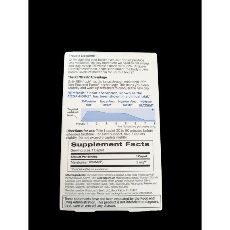 Dated 5/24 REMfresh Advanced Ion-Powered Melatonin 2mg UltraMel 36 Caps New/Seal