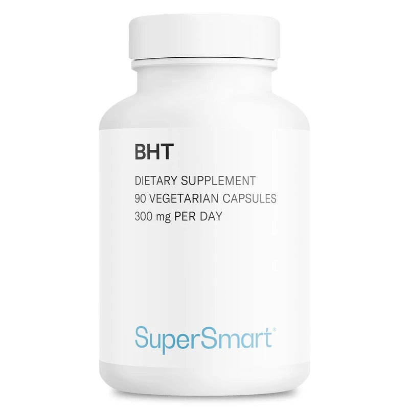 Supersmart Supersmart - BHT 300 mg Per Day - Butylated Hydroxytoluene - Powerful Antioxidant & Immune Support - Anti Aging Supplement | Non-GMO & Gluten Free - 90 Vegetarian Capsules