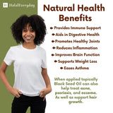 HalalEveryDay Organic Black Seed Oil - USDA Certified Cold Pressed Glass Bottle Over 1.5% Thymoquinone 3X strength Turkish Black Cumin Nigella Sativa non-GMO 100% Pure Blackseed Oil (8oz Glass Bottle)