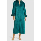 Natori $140 Natori Women's Green Plush Sherpa Zip Caftan Lounge Robe Size Medium