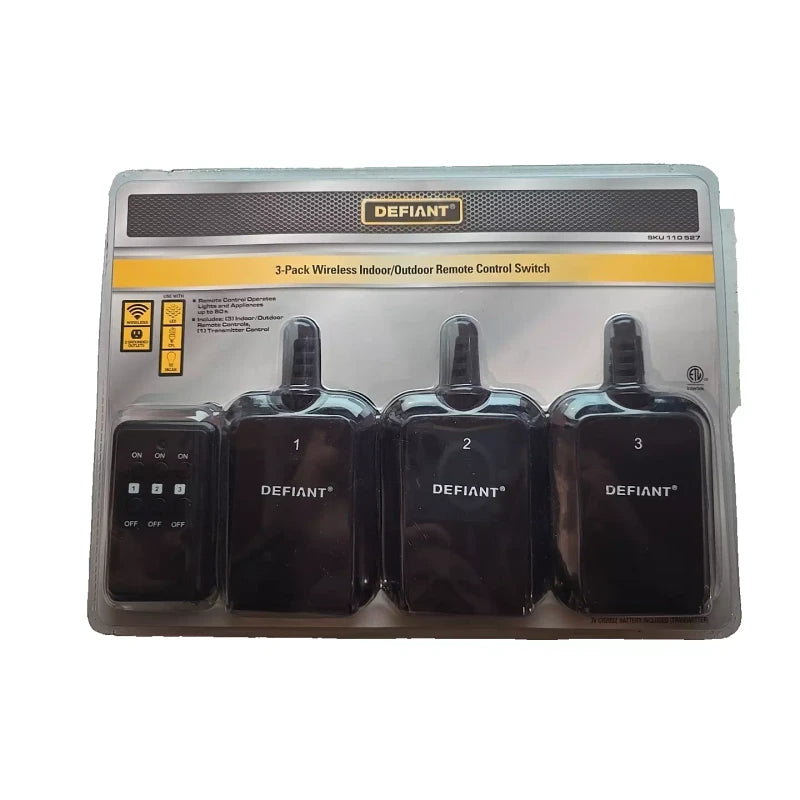 Defiant 3-Pack Wireless Indoor/Outdoor Remote Control Switch  110 527