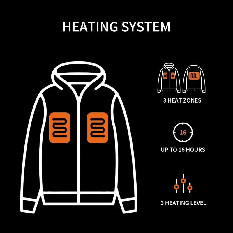 PROSmart Heated  with Hood and 12Volt Battery Pack (Black) Menswear Coats Tops  Hoodie Casual Beige Plain outdoor jacket softshell turtle  2025 jaket premium softshell turtle sandbox helmet tiktok shop shark anatomy shirt Two-Touch LED - Color: black, Si