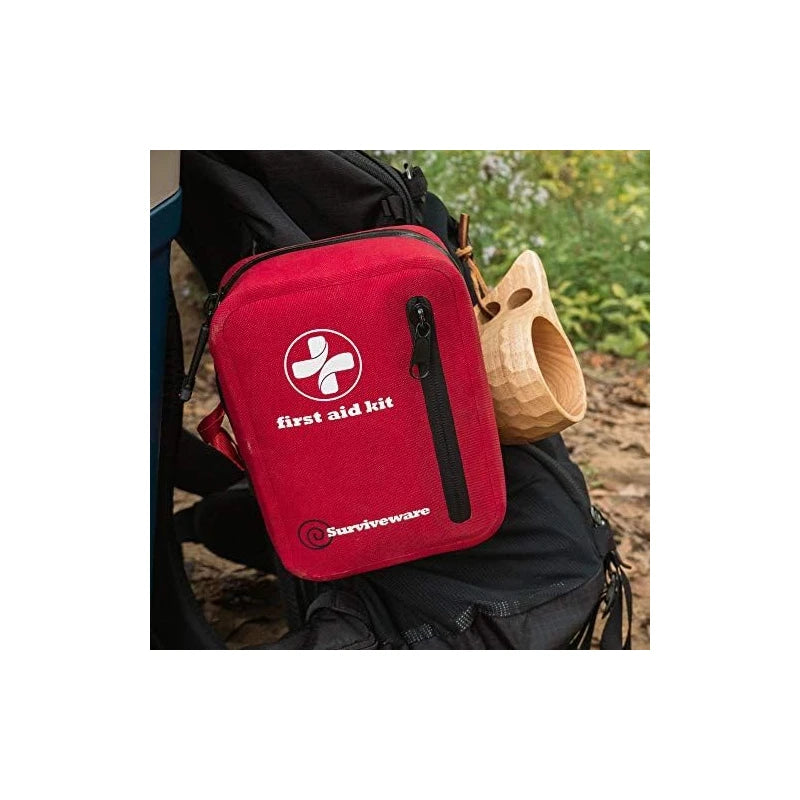 Surviveware Waterproof Premium First Aid Kit for Cars, Boats, Trucks, Hurricanes, Tropical Storms and Outdoor Emergencies - Small Kit - 100 Piece