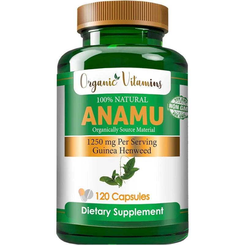 Organic Vitamins Anamu 1250mg 100% Organically Grown 120 Capsules Petiveria Allicea