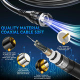 3200+ Miles Tv Antenna Indoor, 2025 Digital Antenna for Smart Tv Outdoor, Strongest HDTV Antenna for Local Channels with Amplifier, Signal Booster & 52FT Coax Cable/AC Adapter Support 8K 4K 1080p