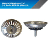 Blanco Strainer Basket 3.5 Inch with Pins 20 Slits Black