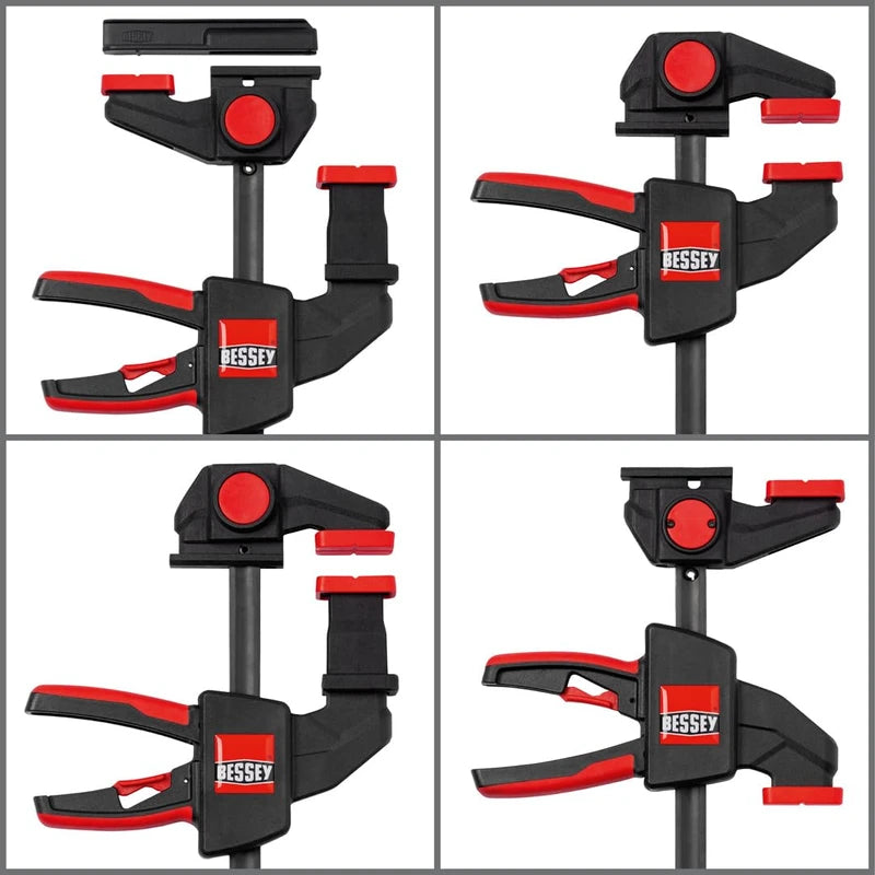 BESSEY EZR15SET Single-Handed Clamp and Table Clamp Fixing Guide Rails on Work Tables, Adaptor Can Be Used on Top/Bottom Section, Weight 0.90 kg