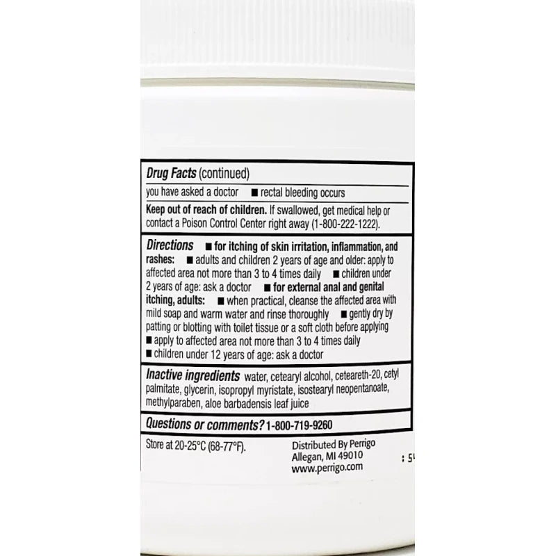 Perrigo Padagis Hydrocortisone Cream 1% (Maximum Strength) 1lb Jar - Exp Date 08-2026