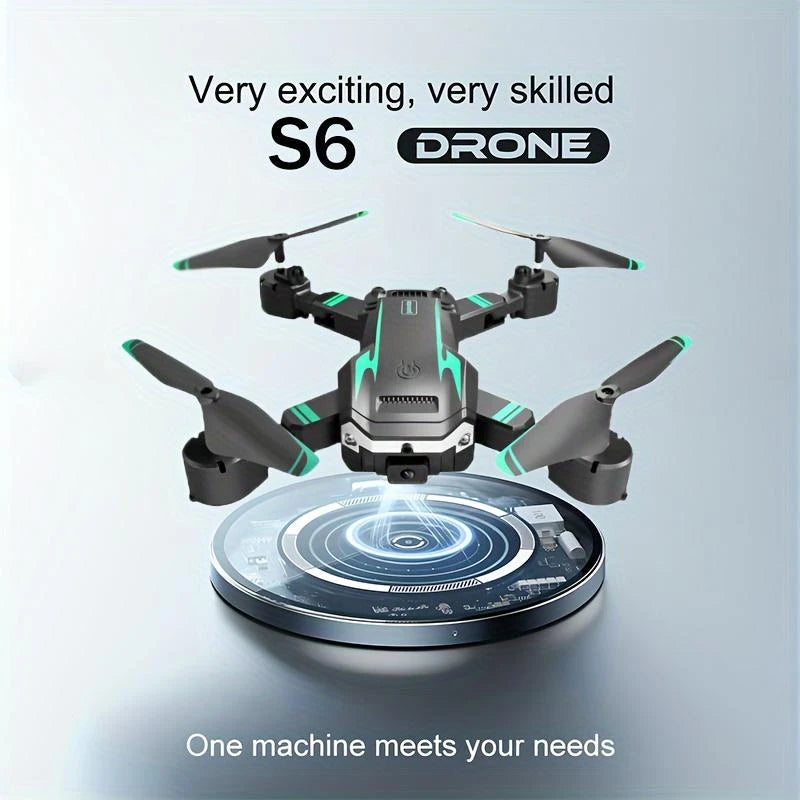S6 Drone, Professional Entry-level Quadcopter, Equipped With Dual Cameras, 540° Intelligent Obstacle Avoidance, Intelligent Hovering, Beginner Gift, Christmas Halloween Thanksgiving Gift - Color: Yellow