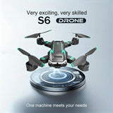 S6 Drone, Professional Entry-level Quadcopter, Equipped With Dual Cameras, 540° Intelligent Obstacle Avoidance, Intelligent Hovering, Beginner Gift, Christmas Halloween Thanksgiving Gift - Color: Yellow