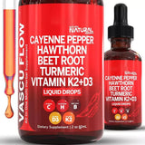 Pepper Supplement Liquid Drops + Hawthorn Berry, Vitamin D3 K2 Organic