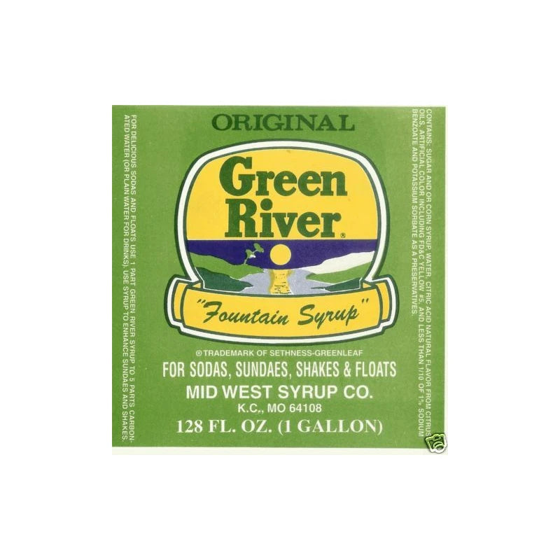 GREEN RIVER  *  Soda Fountain Syrup - 1  gallon