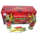 G  POWER LOT OF 1,2, 4, 10 BOTTLE--KOREAN GINSENG DRINK WITH ROOT 120ML(4FL.OZ) - 2 BOTTLE
