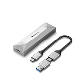 Yottamaster Aluminum M.2 NVME SSD Enclosure Adapter, 10Gbps USB 3.2 Type C to PCIe NVMe M-Key/M+B Key 2230/2242/2260/2280 SSD External Enclosure Support UASP Trim [TR-10G-SV]