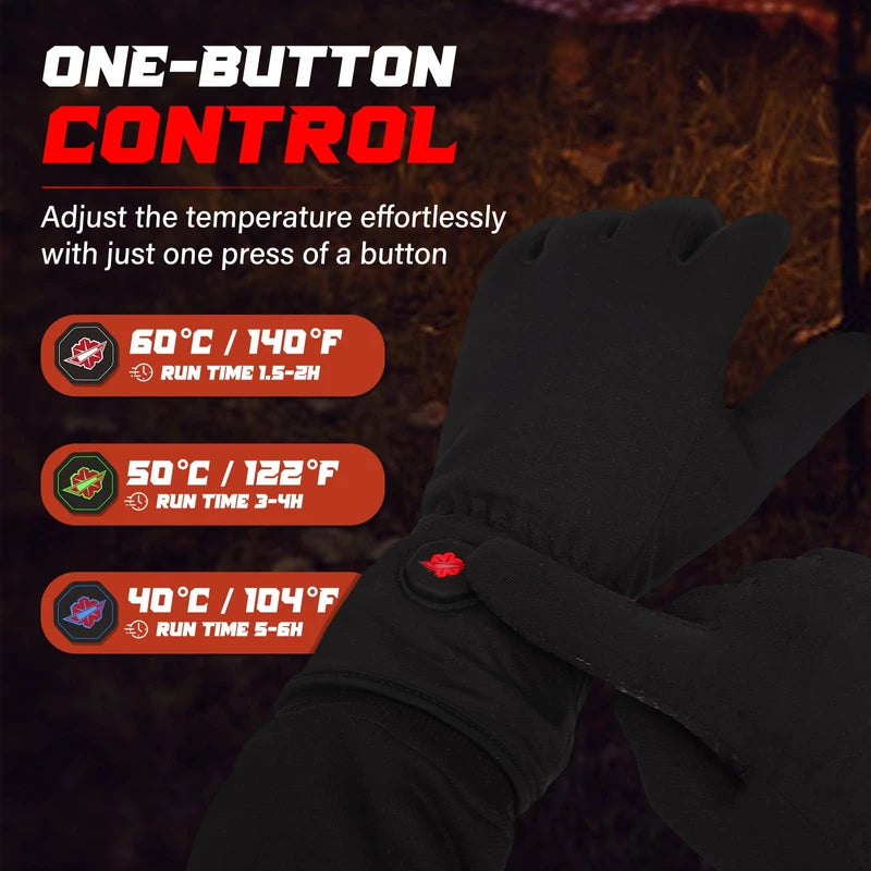 Dr.warm Heated Gloves Liners for Men and Women, Anti-Slip Touch Screen Rechargeable Heated Gloves Electric Hand Warmers for Cycling, Hiking Skiing, Ice Fishing (Black, Small)