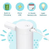 TUSHÉ Toilet Paper Foam Dispenser. Eco-Friendly Flushable Instant Wet Wipe Alternative. Touchless, Rechargeable, Waterproof. Plumbing & Septic Safe. 250ml (8.45 oz)