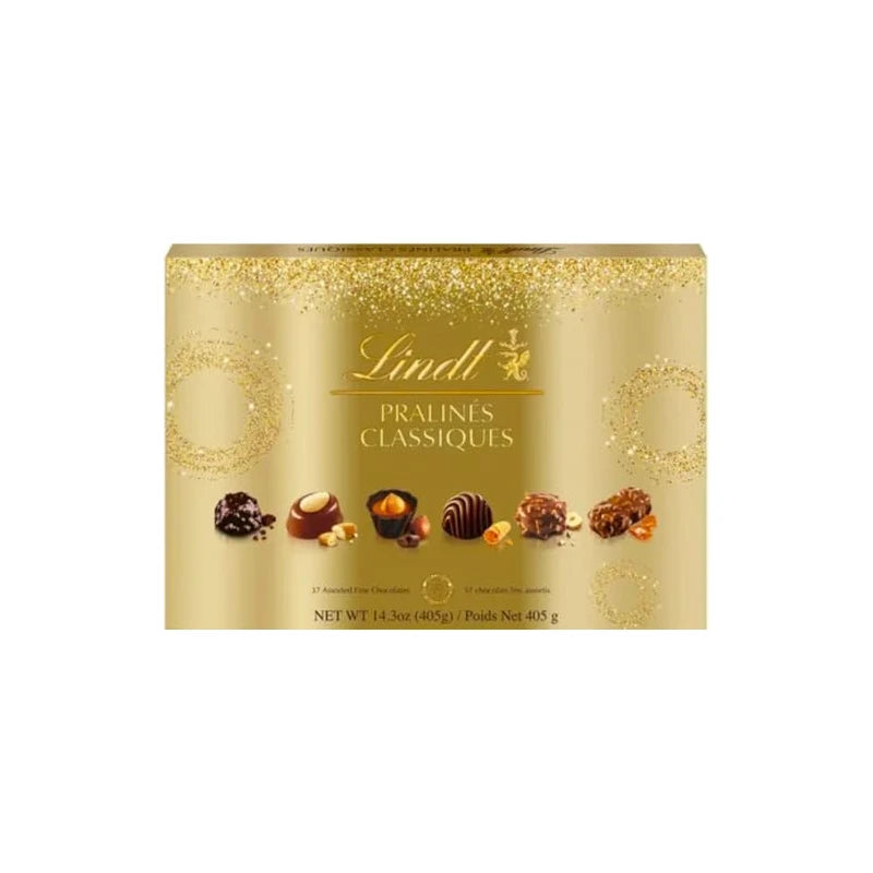 Lindt Pralines Classiques Assorted fine Chocoaltes, Decadent Flavours & Delicate Textures Perfect for the Holidays - 405g